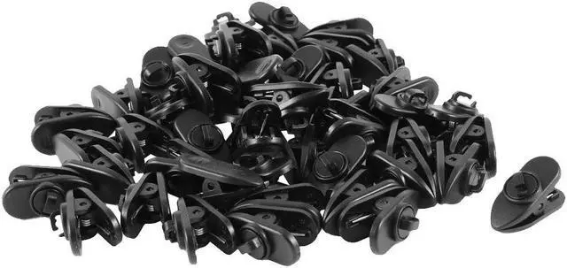 Main image of Plastic Earphone Headphone Cable Wire Clip Nip Clamp Black 50 Pcs