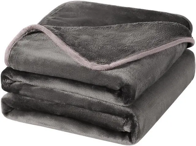 Flannel Fleece Throw Blanket Full/Queen Size ,Solid Microfiber Plush Sofa  Bed Throw Couch Cover ,Soft Warm Fuzzy Blankets for Living Room, 78 inches  x 90 inches Gray - Newegg.ca