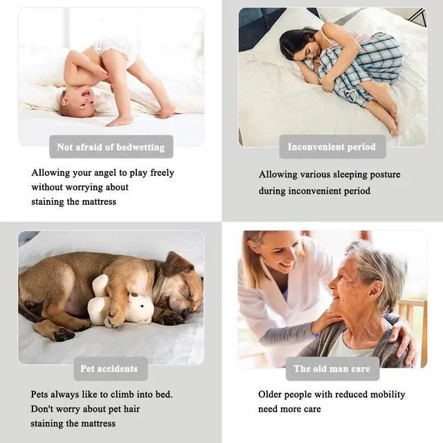 Alt view image 7 of 7 - Five-Sided Waterproof Mattress Protector, Breathable Noiseless Mattress Pad Cover,100% Microfiber Polyester Surface, Elastic Fit on Mattress Depths Up to 14" White Queen