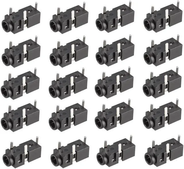 Main image of PCB Mount 2.5mm 3 Pin Socket Headphone Stereo Jack Audio Video Connector PJ208 Black 20Pcs