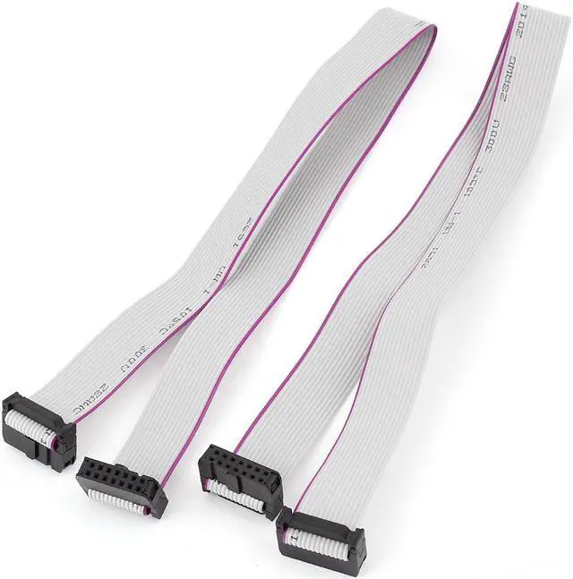 Main image of Unique Bargains 2pcs FC14P IDC 14-Pin F/F Hard Drive Data Extension Wire Flat Ribbon Cable 40cm
