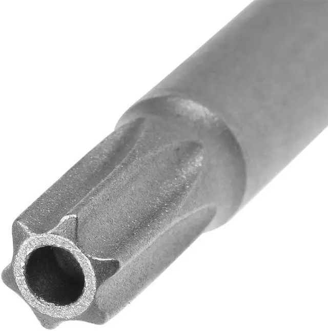 Alt view image 3 of 4 - 5Pcs 1/4" Hex Shank 100mm Length Magnetic Torx Security Head T27 Screwdriver Bits S2 Alloy Steel