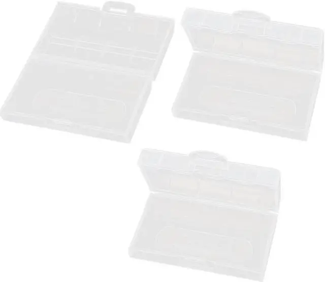 Main image of Unique Bargains 3 x Plastic Protective 2 x 18650 Battery Holder Storage Box Case Clear