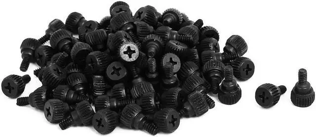 Main image of PC Computer Case Metal Thumbscrews Thumb Screws Black 80pcs