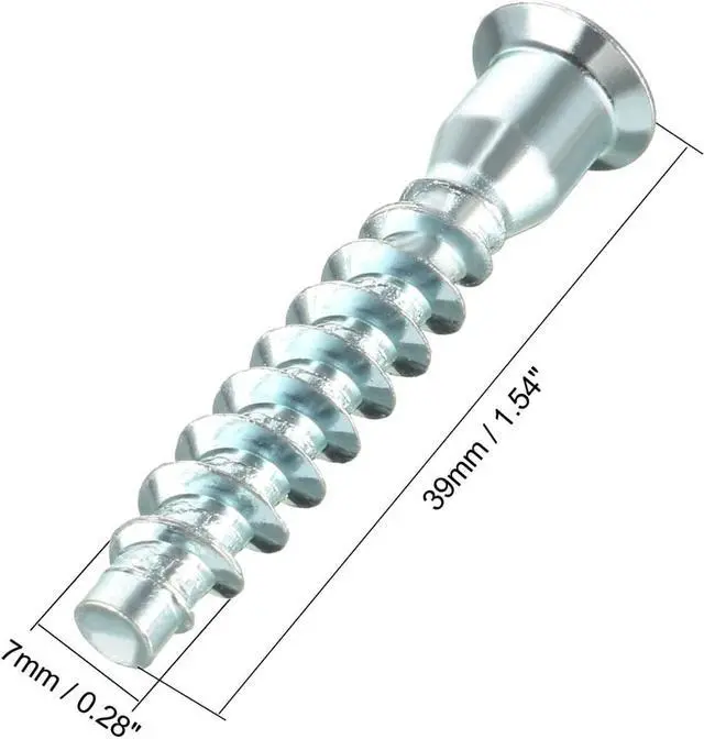 Alt view image 3 of 4 - Furniture Confirmat Screw 7x39mm Hex Socket Zinc Plated 20pcs