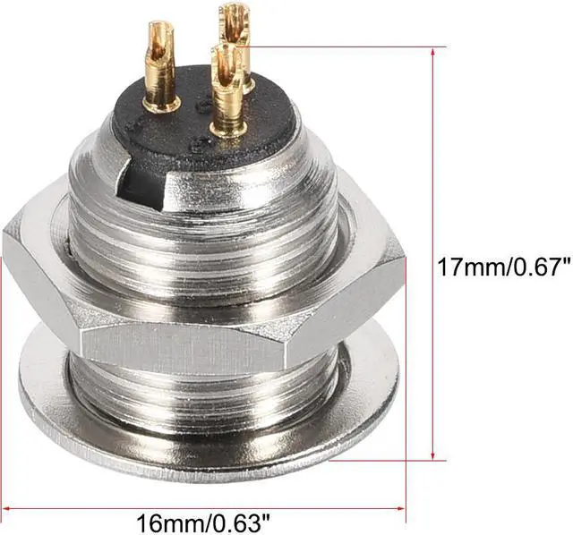 Alt view image 3 of 3 - Mini 3 Pin XLR Male Socket Microphone Chassis Panel Mount Aviation Circular Connector 4Pcs