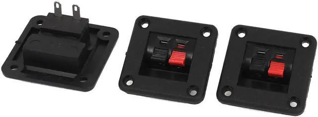 Main image of 3pcs 2 Way Speaker Box Connector Terminal Binding Post Spring Clip Red Black
