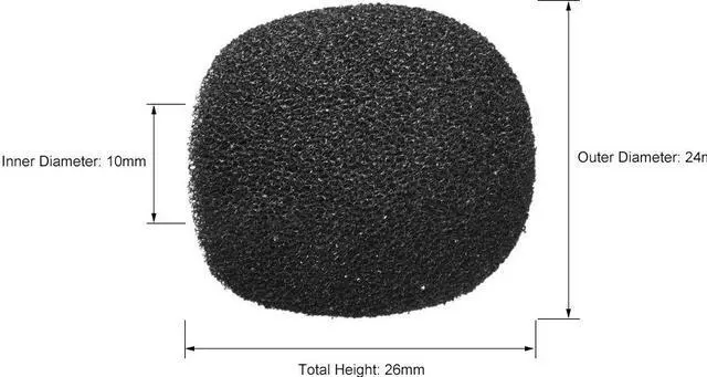 Alt view image 3 of 3 - 10PCS Foam Mic Cover Headset Microphone Windscreen Shield Protection 26mm Length for Headset Lapel Lavalier
