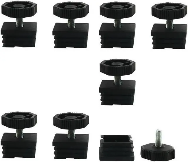 Main image of Leveling Feet 38 x 38mm Square Tube Inserts Furniture Adjustable Leveler 8 Sets