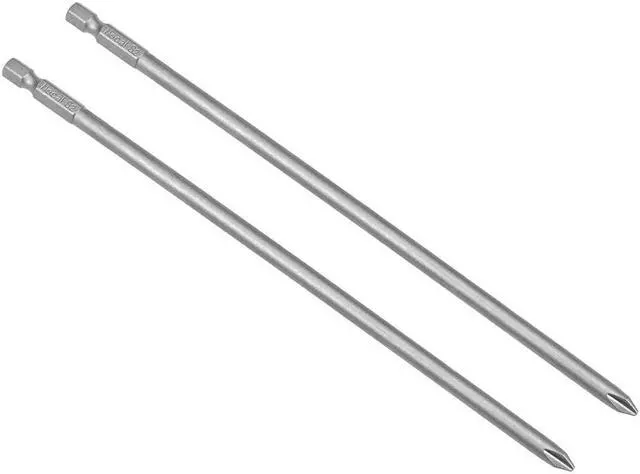 Main image of 2Pcs 1/4-Inch Hex Shank 200mm Length Phillips 6PH2 Magnetic Screw Driver S2 Screwdriver Bits