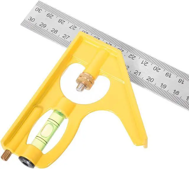 Alt view image 3 of 3 - 300mm/ 12''  Combination Square Try Square Ruler Stainless Steel Carpenter Tools Yellow