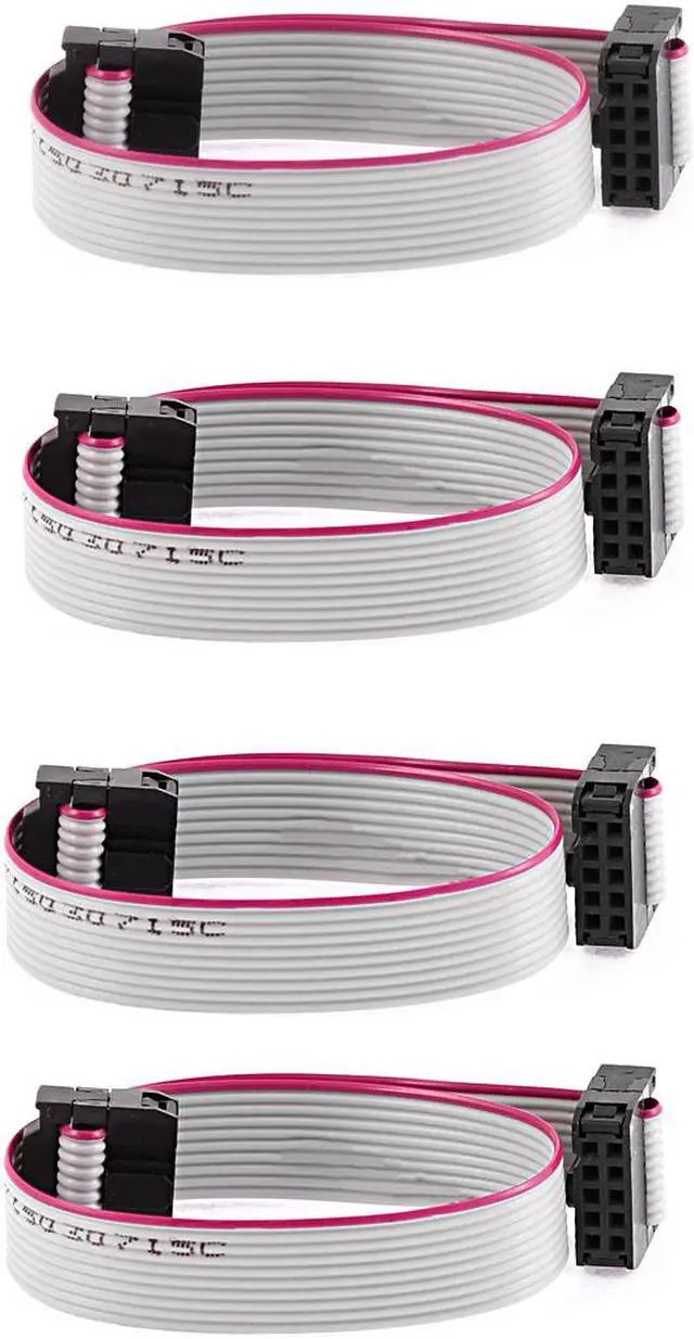 Main image of 2.54mm Pitch 10 Pins 10 Wires F/F IDC Connector Flat Ribbon Cable 20cm Long 4pcs