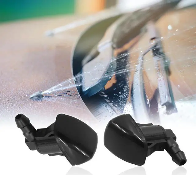 Alt view image 2 of 4 - 2pcs Black Plastic Front Windshield Wiper Washer Nozzles 85381-AE020 for Toyota HiLux
