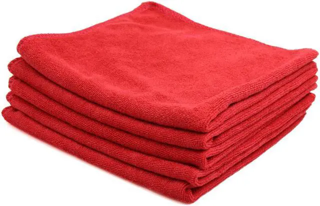 Main image of 5 Pcs Water Absorbent Microfiber Fabric Car Clean Cloth Towel No-scratched for Auto Car Windshield Glass Red