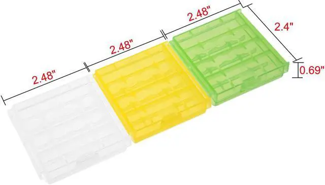 Alt view image 4 of 4 - Unique Bargains 3 Pcs Portable Battery Storage Case Protective Container for AAA/AA Batteries