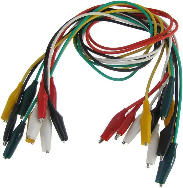 Main image of Unique Bargains 10Pcs Dual-ended Test Wire Alligator Crocodile Clip Jumper Wire 45cm