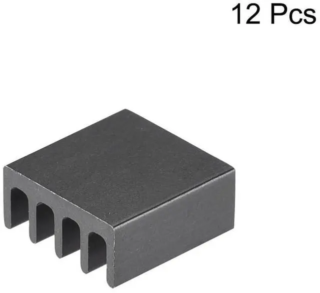 Alt view image 3 of 4 - Parallel Line Notch Heatsink for MOS GPU IC Chip Black 11 x 11 x 5 mm 12pcs