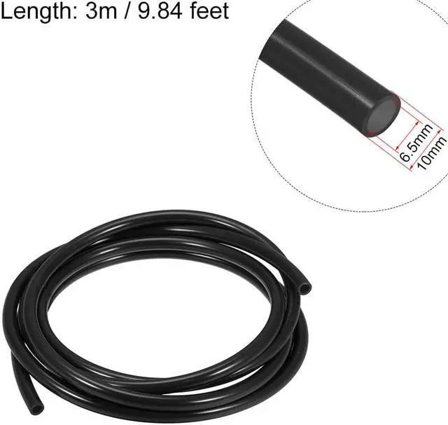 Alt view image 2 of 3 - Pneumatic Air Tubing, 10mm OD x 6.5mm ID 3 Meter (118 Inch) Long PU Polyurethane Air Compressor Tubing Hose Pipe Black