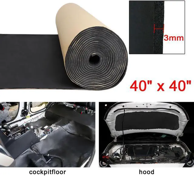 Main image of 118mil 10.76sqft Car Auto Truck Floor Door Roof Sound Insulation Noise Proofing Deadener Mat 40"x40"