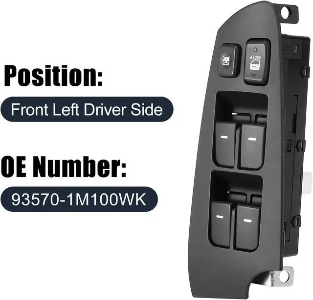 Alt view image 2 of 6 - Car Power Window Switch Lifter Electrical Control Button Driver Side for Kia Forte 2010-2013 93570-1M100WK