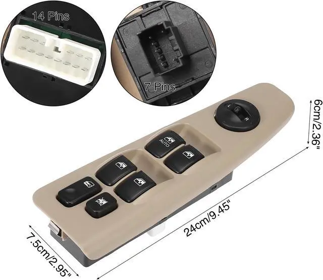 Alt view image 6 of 6 - Front Left Side Power Door Window Switch for Kia Spectra 2004-2009 93570-2F200 93570-2F000