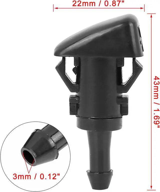 Alt view image 2 of 6 - 2pcs 5116088AA Car Windshield Wiper Washer Nozzle Replacement for Dodge Neon 2000-2005