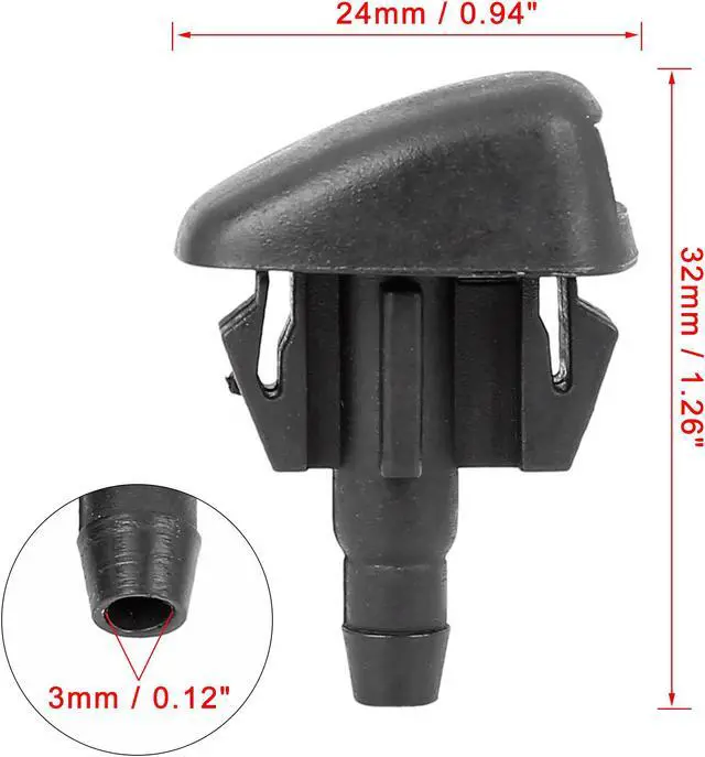 Alt view image 3 of 5 - 2pcs KD45-67-510 Car Windshield Wiper Washer Nozzle Replacement for Mazda CX-9 2016-2018