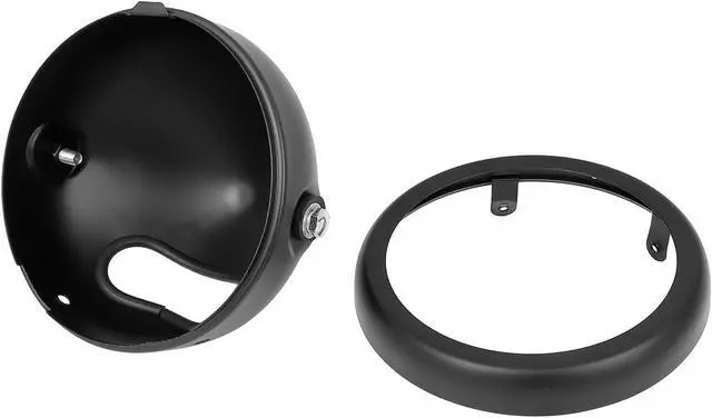 Alt view image 4 of 7 - 5.75 Inch Glossy Black Motorcycle Headlight Light Bracket Housing Fit for Harley Davidson