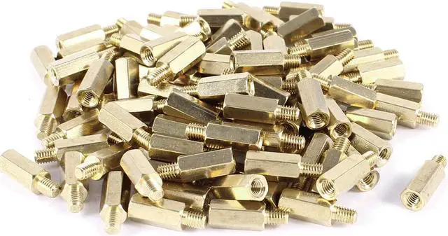 Main image of Unique Bargains 100 Pcs PCB Motherboard Standoff Hex Spacer Screw Nut M3 Male 4mm to Female 10mm