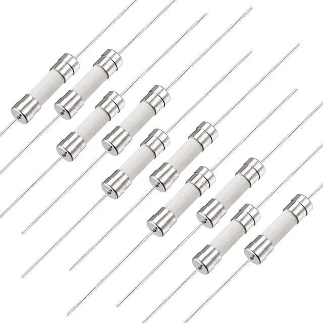 Main image of Slow Blow Fuse Time Delay Lead Wire Ceramic Fuses 5mm x 20mm 250V T10A 10Pcs