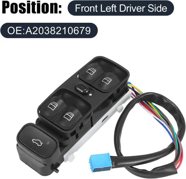 Alt view image 2 of 6 - Front Left Side Master Power Window Switch Lift Button Panel for Mercedes-Benz  C-CLASS C230  C320 A2038210679