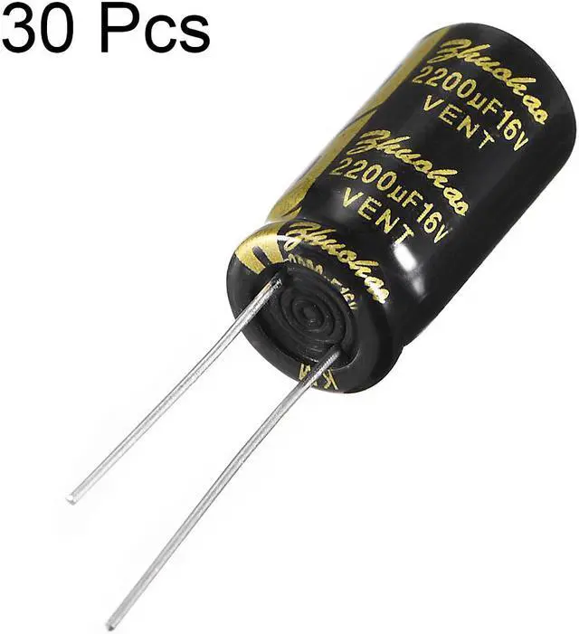 Alt view image 2 of 4 - Aluminum Radial Electrolytic Capacitor 2200uF 16V Life 10 x 20 mm Black 30pcs
