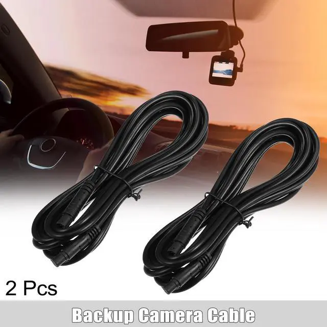 Main image of 2 Pcs 6 Pin 13.12ft 400cm Backup Camera Extension Cable Dash Camera Cord Wires Car Rear View Camera