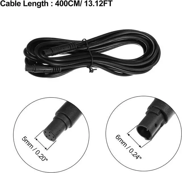 Alt view image 4 of 6 - 2 Pcs 6 Pin 13.12ft 400cm Backup Camera Extension Cable Dash Camera Cord Wires Car Rear View Camera