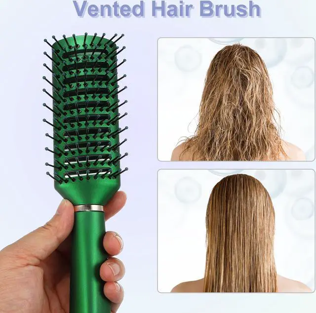 Alt view image 5 of 7 - 1 Pcs Hair Brush, Detangling Brush for Women and Men,Hair Brush for Straight ,Curly ,Thick, Thin, Dry Hair,Dark Geen,ABS