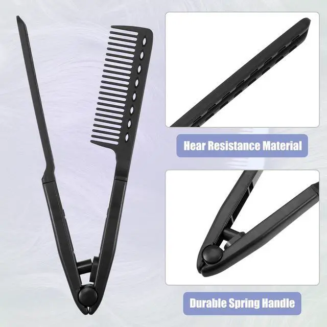 Alt view image 2 of 7 - Hair Straightening Comb, Heat Resistance Home Straightener Hair Styling Comb, ABS, Black