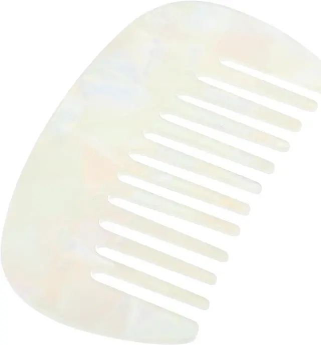 Main image of Hair Comb Wide Tooth, Anti-Static Pocket Size Comb for Thick, Curly Hair, Hair Care, Detangling Comb, for Wet and Dry, White