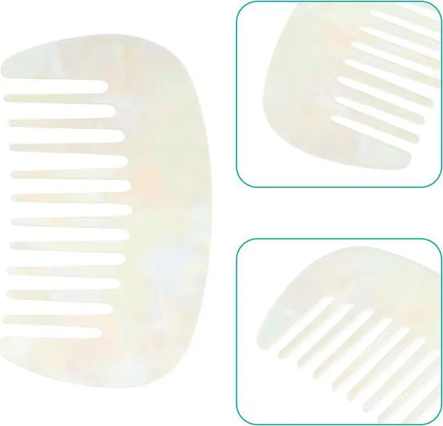 Alt view image 3 of 7 - Hair Comb Wide Tooth, Anti-Static Pocket Size Comb for Thick, Curly Hair, Hair Care, Detangling Comb, for Wet and Dry, White