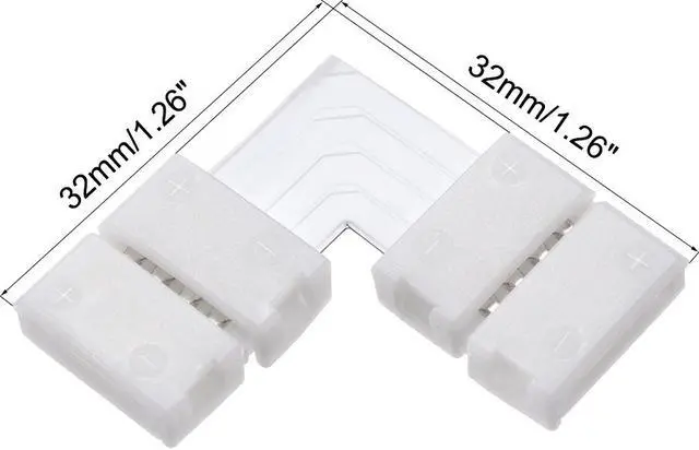 Alt view image 2 of 4 - 10mm 4P L-shape LED Strip Connector Right Angle Corner Connectors Clip for 5050 RGB 4 Conductor LED Strip Lights Strip to Strip 10Pcs