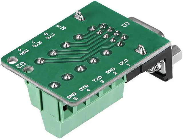 Alt view image 4 of 4 - D-sub DB9 Breakout Board Connector 9 Pin 2-row Female Port Solderless Terminal Block Adapter with Positioning Nuts