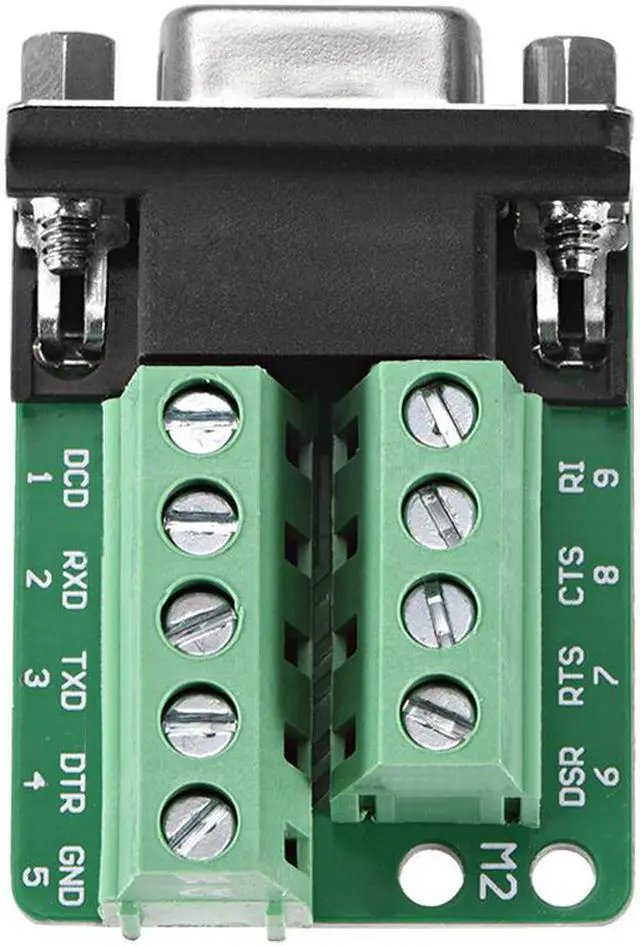Alt view image 3 of 4 - D-sub DB9 Breakout Board Connector 9 Pin 2-row Female Port Solderless Terminal Block Adapter with Positioning Nuts