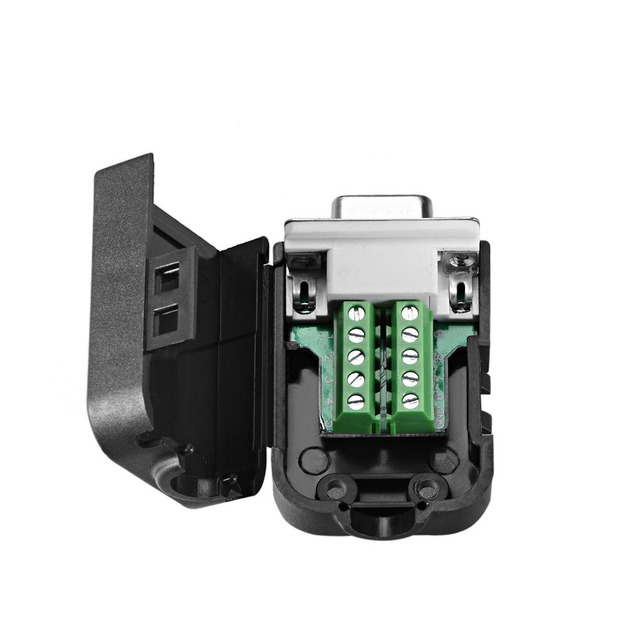 thumbnail image 2 of 10 Pack DB9 Female Connector - D-SUB 9Pin Screw Type Breakout Terminals (Black Cover) 2 of 5