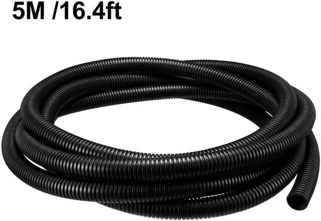 Alt view image 5 of 5 - Unique Bargains 5M 21.2mm Outside Dia Corrugated Bellow Conduit Tube for Electric Wiring Black