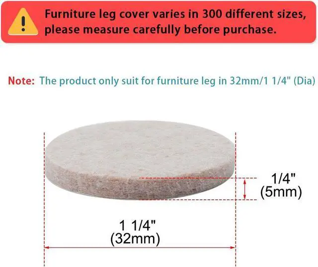 Alt view image 2 of 7 - Felt Furniture Pad Round 1 1/4" Self Adhesive Anti-scratch Floor Protector 60pcs