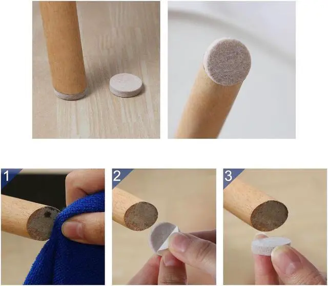 Alt view image 7 of 7 - Felt Furniture Pad Round 1 1/4" Self Adhesive Anti-scratch Floor Protector 60pcs