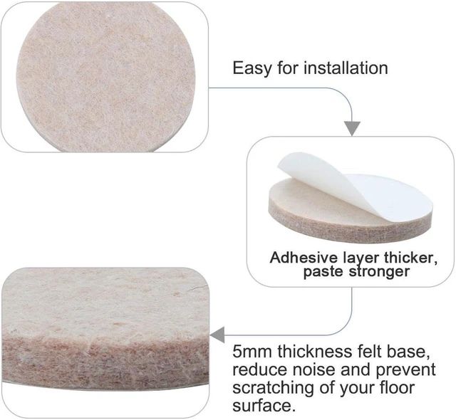 Alt view image 4 of 7 - Felt Furniture Pad Round 1 1/4" Self Adhesive Anti-scratch Chair Protector 50pcs