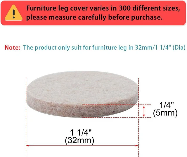 Alt view image 2 of 7 - Felt Furniture Pad Round 1 1/4" Self Adhesive Anti-scratch Chair Protector 50pcs