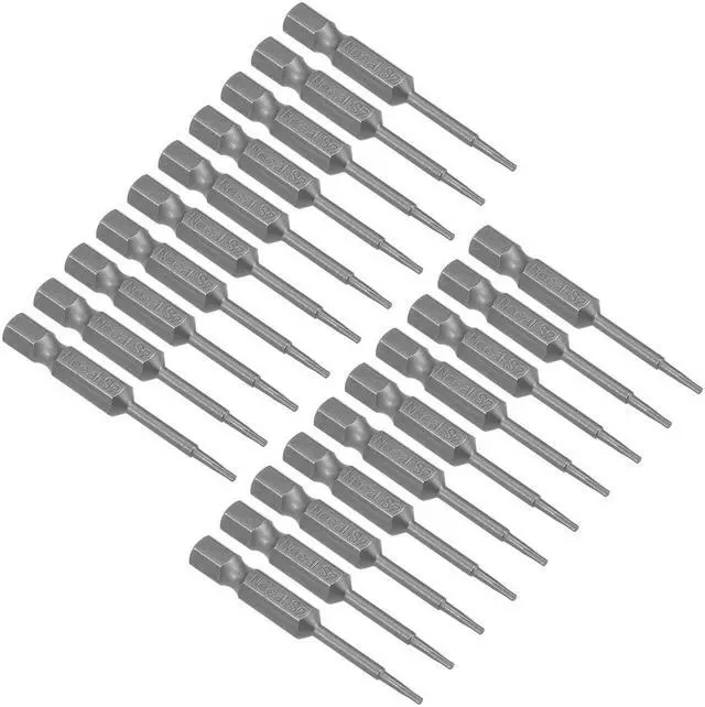 Main image of 20pcs 50mm Long 1/4" Hex Shank T5 Magnetic Torx Head Screwdriver Bits S2 High Alloy Steel