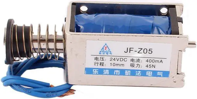 Alt view image 3 of 3 - Unique Bargains JF-Z05 DC 24V 0.4A 45N Pull Push Type Open Frame Solenoid Electromagnet