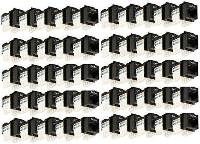 Alt view image 4 of 6 - iMBAPrice (Pack of 50) Keystone Punch Down Jack Cat-5e RJ-45 - Black